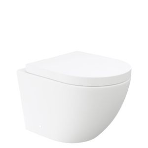Koko Tornado Flush Wall Hung Toilet Suite, Matte White - Toilet by Fienza