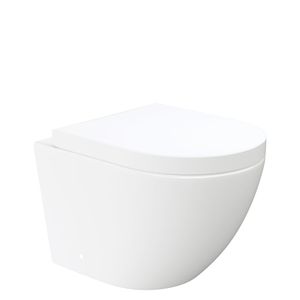 Koko Tornado Flush Wall Hung Toilet Suite, Gloss White - Toilet by Fienza