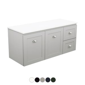 Newport Door & Drawer 1200 Single Bowl Wall Hung Vanity - Washbasin cabinet by Fienza