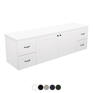 Newport Door & Drawer 1800 Double Bowl Wall Hung Vanity - Washbasin cabinet by Fienza