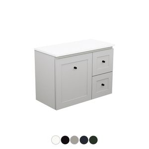 Newport Ensuite Door & Drawer 750 Wall Hung Vanity - Washbasin cabinet by Fienza