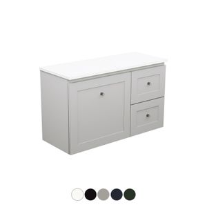 Newport Ensuite Door & Drawer 900 Wall Hung Vanity - Washbasin cabinet by Fienza