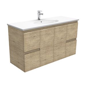 Rotondo Edge Scandi Oak 1200 Wall-Hung Vanity - Washbasin cabinet by Fienza