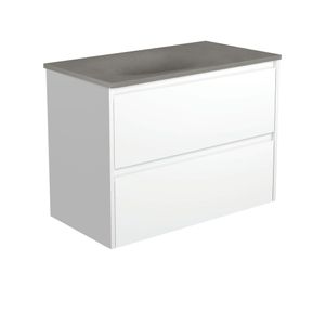 Satori Amato 900 Satin White Wall-Hung Vanity, Satin White Panels - Washbasin cabinet by Fienza