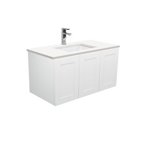 Sarah Crystal Pure Undermount 900 Mila Wall-Hung Vanity, Right Drawers - Washbasin cabinet by Fienza
