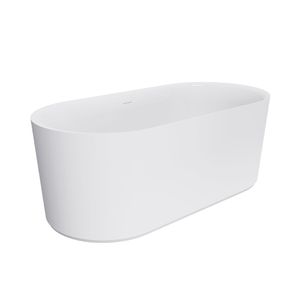 Empire Slim Freestanding Solid Surface Bath, 1500mm, Matte White - Bathtub by Fienza