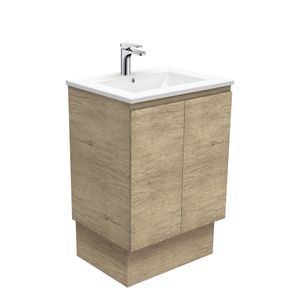 Dolce Edge Scandi Oak 600 Vanity On Kickboard - Washbasin cabinet by Fienza
