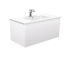 Dolce Alina Satin White 900 Wall-Hung Vanity - Washbasin cabinet by Fienza
