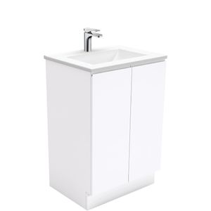 Vanessa Fingerpull Gloss White 600 Vanity On Kickboard - Washbasin cabinet by Fienza