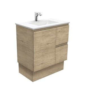 Vanessa Edge Scandi Oak 750 Vanity On Kickboard - Washbasin cabinet by Fienza