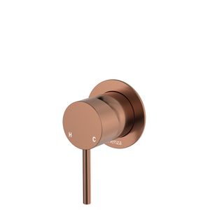 Kaya Wall Mixer, Small Round Plate, Brushed Copper - Tap by Fienza