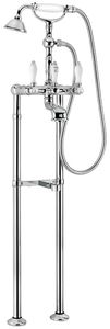 Melrose 21 Floor-mounted bath mixer with legs, diverter and shower set - Shower by Fir Italia