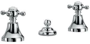 Melrose 22 Three-hole bidet mixer without spout, with pop-up drain and pull-rod - Tap by Fir Italia
