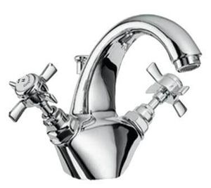 Canterbury 30 One-hole wash basin mixer, 150 mm high, center distance 135 mm long, with pop-up drain and pull-rod - Tap by Fir Italia