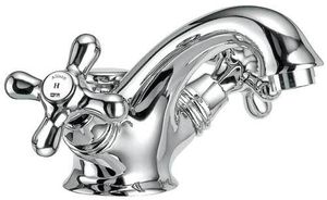 Alison 33 One-hole wash basin mixer, 105 mm high, center distance 120 mm long, with pop-up drain and pull-rod - Tap by Fir Italia