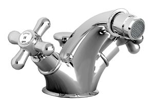 Alison 33 One-hole bidet mixer, 105 mm high, center distance 105 mm long, with pop-up drain and pull-rod - Tap by Fir Italia