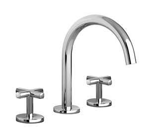 Eveleen 39 Three-hole wash basin mixer, 223 mm high, center distance 172 mm long, with clic/clac pop-up drain - Tap by Fir Italia