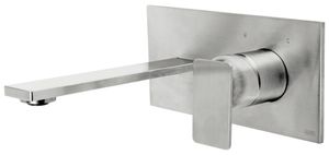 PlaySteel 58 External part for wall-mounted built-in basin mixer with plate, 205 mm long, center distance 185 mm long - Tap by Fir Italia