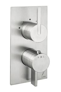 PlaySteel 58 External part for wall-mounted built-in thermostatic shower  mixer with stop valve and three-way diverter - Shower by Fir Italia