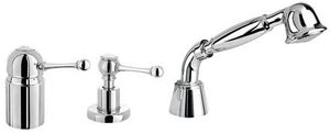 Melrose 70 Three-hole deck-mounted bath mixer with diverter and shower set, without spout - Shower by Fir Italia