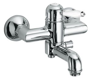 Melrose 71 Wall-mounted bath mixer with diverter and flex hose connection - Tap by Fir Italia