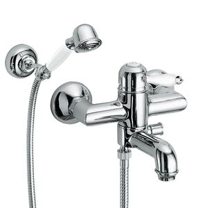 Melrose 71 Wall-mounted bath mixer with diverter and shower set - Shower by Fir Italia