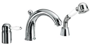 Melrose 71 Three-hole deck-mounted bath mixer with diverter and shower set - Shower by Fir Italia