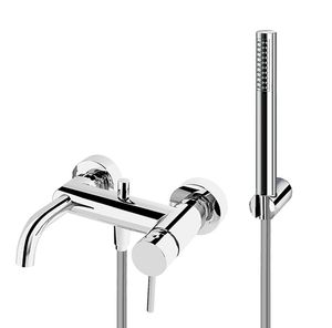 Cleo 84 Wall-mounted bath mixer with diverter and shower set - Shower by Fir Italia