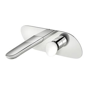 Synergy Stone 95 External part for wall-mounted built-in basin mixer with plate, 195 mm long, center distance 165 mm long - Tap by Fir Italia