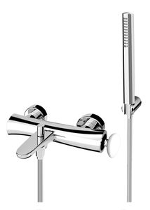 Synergy Stone 95 Wall-mounted bath mixer with diverter and anti-lime shower set - Shower by Fir Italia
