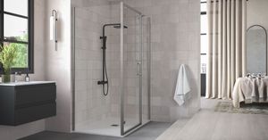 ETO Hinge & Inline Door with Side Panel - Shower by Flair Showers