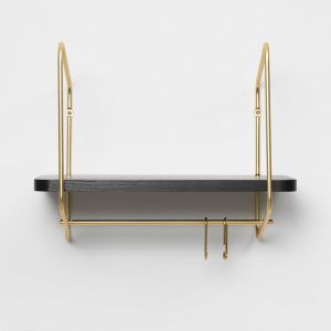 Urban Nomad Wall Shelf / 42x24 cm / Gold / Black - Cabinet by FÓLK Reykjavik
