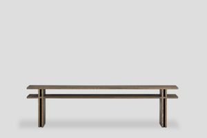 Dual Orta Sehpa Masif Ahşap Meşe, Sabit Raflı - Charcoal - Table by Forni