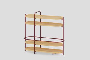 Royere Konsol 4 Katlı Meşe Ahşap Tablalı - Table by Forni