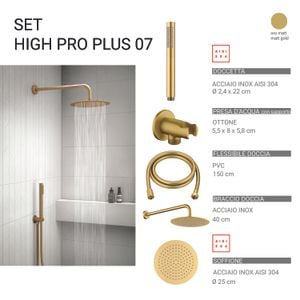 High pro plus 07 5-piece shower set, round - Shower by GEDY