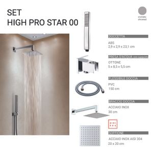 High pro star 00 5-piece shower set, square - Shower by GEDY