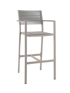 Aruba bar chair alu linnen teak arm