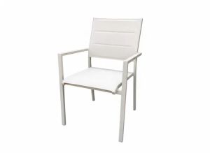 Capri stacking chair alu linnen textylene sand