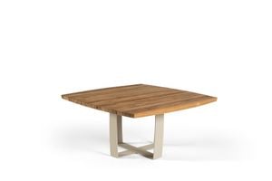Fanny table 170 x 170 iron linnen recycl teak - Table by Gescova