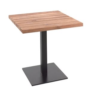 Lucie bistro square table recyc teak top 80x80 - Table by Gescova