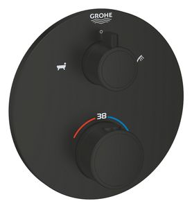 Thermostatic bath tub mixer for 2 outlets with integrated shut off/diverter valve - Shower by Grohe