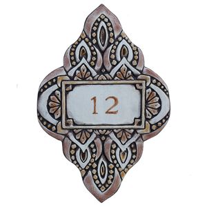 Ceramic House Number matt brown Moroccan #1 - Wall tile-stone-brick by G Vega