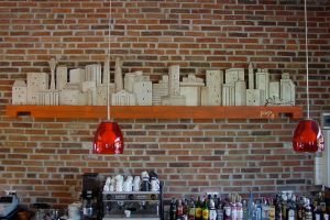 Handmade tile ceramic mural cityscape - Wall tile-stone-brick by G Vega