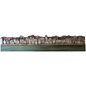 Handmade tile ceramic wall art miniature houses #4 - Styling by G Vega