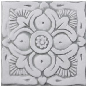Handmade tile grey suzani #1 [15cm/5.9"] - Wall tile-stone-brick by G Vega