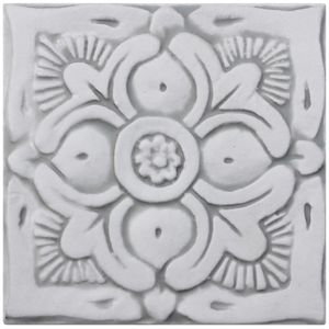 Handmade tile grey suzani #1 [15cm/5.9"] - Wall tile-stone-brick by G Vega