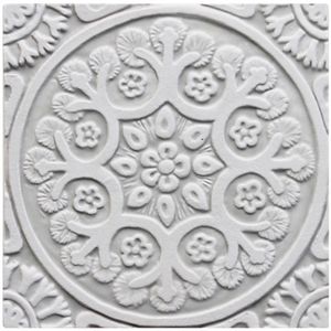 Handmade tile grey suzani #1 [20cm/7.8"] - Wall tile-stone-brick by G Vega