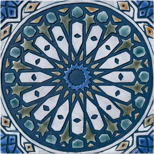 Handmade Tile Teal Moroccan #1 [30cm/11.8"] - Wall tile-stone-brick by G Vega