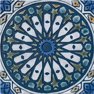 Handmade Tile Teal Moroccan #1 [30cm/11.8"] - Wall tile-stone-brick by G Vega