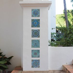Handmade Tiles Turquoise Set6 [20cm/7.8"] - Wall tile-stone-brick by G Vega